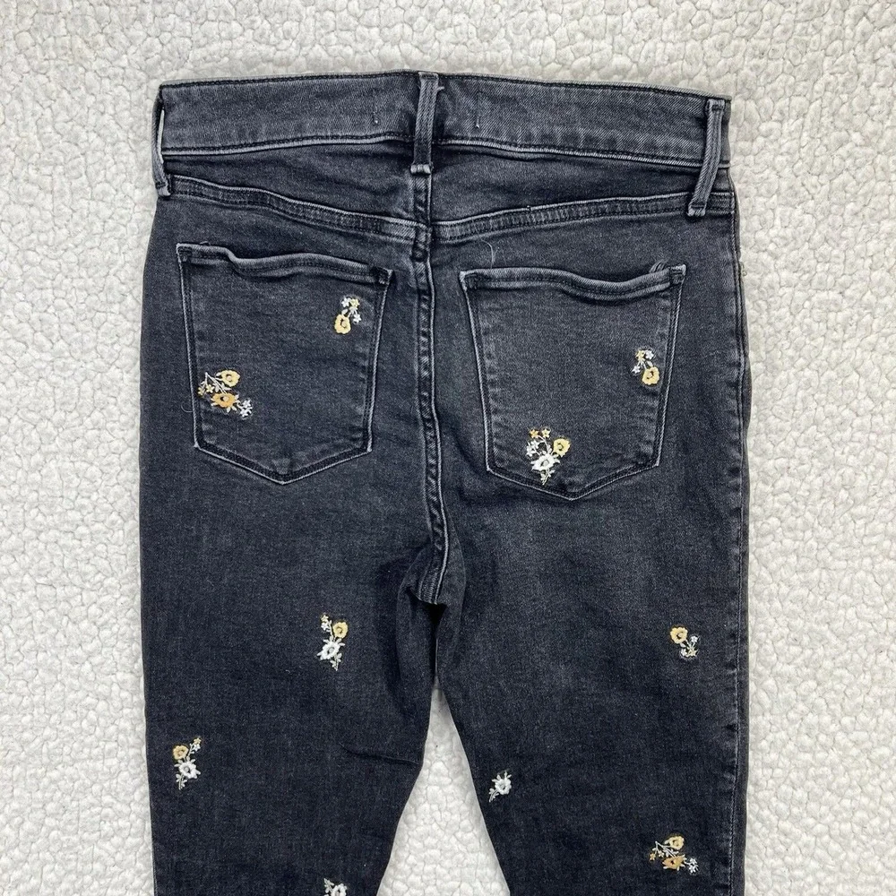 Abercrombie Jeans Women's 25x27 Floral Embroidered‎ High Rise Skinny Boho